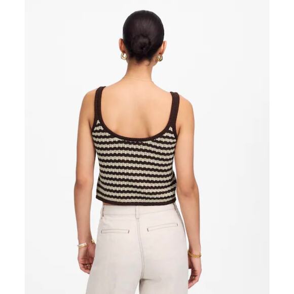 MADEWELL NWT Striped 100% Cotton Sweater Tank Size Medium - Picture 5 of 7